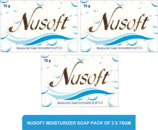 Nusoft moisturizer soap - best moisturizing body soap(pack of 3)75g