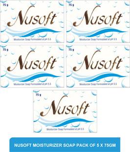 Nusoft moisturizer soap - moisturizing soap for dry skin(pack of 5)75g