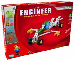 AVYUKT Little Engineering Mechanical Kit for Juniors - Air Force for Kids (15 Models | 105 Piece)