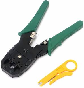 Hybite Steel 3-in-1 Modular Crimping Tool, LAN with Cable Cutter RJ45/RJ11 Networking Lan Cable Cutter 3 In 1 Modular Crimping Tool Manual Crimper