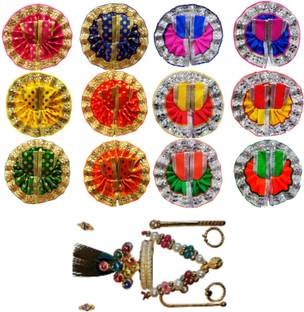 Swa Mi Size 2 (6inch) pack of 12 with full set laddu gopal dress Dress