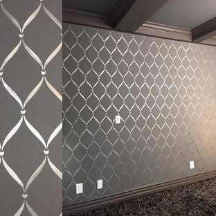 Decor now Size : ( 16-inch x 24-inch) Ribbon Lattice Pattern DIY Reusable Wall Painting Stencil for Home Decoration Wall Stencil Stencil