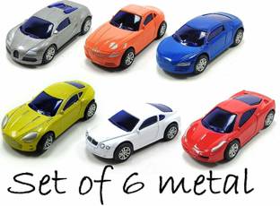 shopviashipping Die-Cast Unbreakable Mini Alloy Metal Car Mini Series Pull Back Action Car Set of 6 Cars for Kids | Pull Back Sport Car Set(Plastic, Metal)