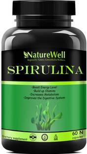 Naturewell Spirulina Powder Super Food for Men & Women - 60 Capsules