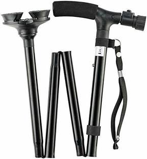 CLEVERZONE Portable old man trusty cane walking stick with ultra light handle Walking (Multicolor) Pack OF 1 Walking Stick