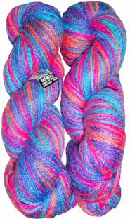 hand Knitting Oswal Wool Yarn ( Red-Blue multicolor ) Acrylic Soft Knitting Crochet Hook Yarn | Art & Craft Wool Ball (Weight in gm) (200gm)