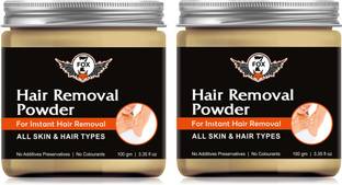 7 FOX Premium Hair Removal Powder- For Fast Hair Removal with No Rics & No Pain-100GM-Packof-2-Jar-Combo- Cream