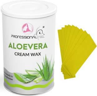 PROFESSIONAL FEEL aloevera cream wax with 32 strips, alovera wax Hair Removal advance formula Wax