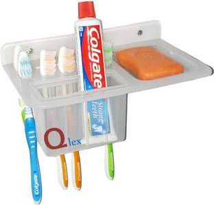 Qlex Soap Case with 1 tooth paste Stand 10 tooth brush pocket and one Soap