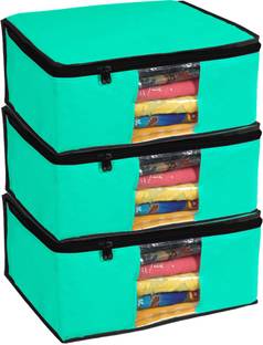 JustandKrafts 3 Presents Non Woven Saree Cover Storage Bags for Clothes Combo Offer Saree Organizer for Wardrobe/Organizers for Clothes/Organizers for Wardrobe SC1007