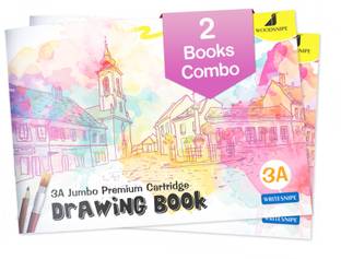 Woodsnipe Drawing for Kids | 3A Size Drawing Books | 36 White Blank Drawing Pages | Sketch Books for Drawing, Colouring and Painting | Set of 2 Art Sketchbooks Sketch Pad