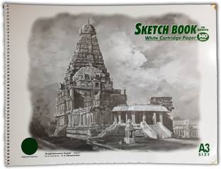 LRS Sketch Book A3 Size - 30 Sheets - Spiral Bound - 140 GSM Natural Cartridge Paper Sketch Pad