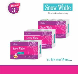 Snow White Moisturising Soap (Pack of 3) for Fairness, Stretch Marks, Pimples & Anti-Aging