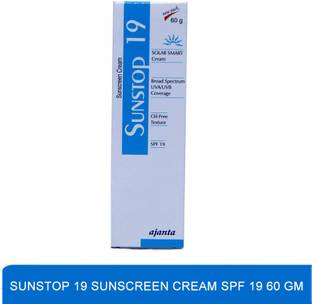 SUNSTOP Sunscreen - SPF 50 19 Sunscreen Cream SPF 19 - dermatologist recommended sunscreen cream 60g