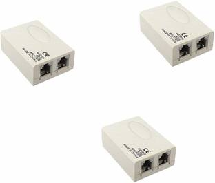 LipiWorld  TV-out Cable ADSL VDSL APDT Splitter for Landline Telephone and Broadband Modem Box Internet Phone Filter Splitter (3 PCS)