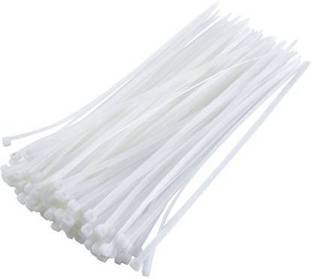 HRTRONICS 200 Pcs 8" INCH CABLE TIES 200 MM*3.6 MM WHITE NYLON ZIP WIRE ORGANISER STANDARD QUALITY FLEXIBLE SELF LOCKING TIE Nylon Flexible Straps Cable Tie (White Pack of 200) Nylon Standard Cable Tie (WHITE Pack of 200) Plastic Standard Cable Tie
