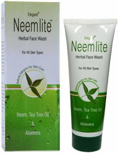 ELEGANT Herbal Facewash 75ml With Neem, ALoevera, Tea Tree & Lemon Peel Extracts. Face Wash