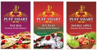 Puff Smart Premium Herbal Molasses Pan Ras, Icy Paan, Double Apple Hookah Flavor