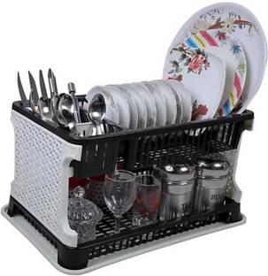 MAHADEV ENTERPRISE Utensil Kitchen Rack Plastic Organiser (Black)