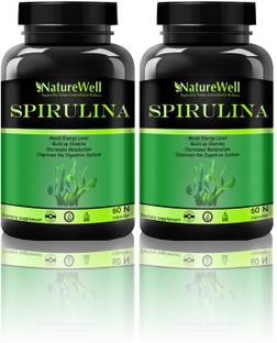 Naturewell Spirulina Powder Super Food for Men & Women - 60 Capsules (Pack Of 2)