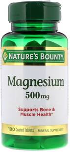 Nature's Bounty Magnesium, High Potency, 500 mg, 100 Coated Tablets