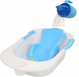 Maanit Baby Bather Set- Bath Tub with Toddler Sling Seat and Shampoo Mug