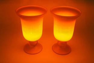 SAVORADE HANDWORK CANDLE TEALIGHT HOLDER OF SUBHA LABH DESIGN WITH PROPER HAND DESIGN LOVELY WORK FOR HOME DIWALI DECOR PACK OF 2 TEALIGHT INCLUDED Glass 2 - Cup Candle Holder Set