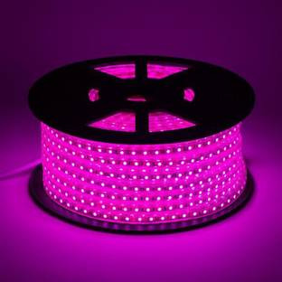 Hybrix -HQ LED Strip Ceiling Cove Rope Light, (20 Mtr. Length) Double Row (120 LED Per Mtr), Waterproof IP67 & Flexible With Adaptor/Connector, 220v AC, Super Bright PINK Color Recessed Ceiling Lamp