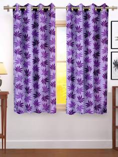 Cortina 150 cm (5 ft) Window Polyester Semi Transparent Curtain (Pack Of 2)