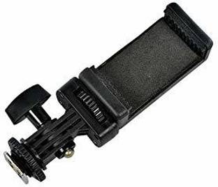 SHOPEE Adjustable Angle Pole Swivel Hot Shoe Mount 1/4" Screw Hot Shoe Mount Adapter with Universal Mobile Phone Clip Holder for Mounting Video Camcorder Monitors Flash Shoe Adapter