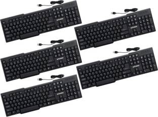 PRODOT USB KEYBOARD (PACK OF 5) Wired USB Standard Multi-device Keyboard Compatible with Desktop, Laptop, Mac