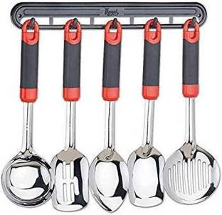 Bekner Stainless Steel Insulated grip Serving Spoon set For Home use Kitchen Tool Set