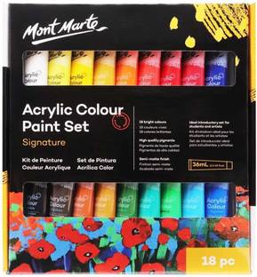 Mont Marte SIGNATURE ACRYLIC COLOR PAINT SET FOR ARTISTS SET OF 18 (MULTICOLOR)