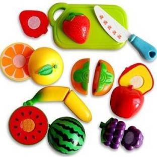 3 Jokers Realistic Sliceable Fruits Cutting Play Toy Set with Velcro - Pretend Play Educational Toysfor Kids and Children 7pc