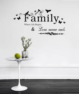 UNIQUE DECALS family wall sticker (pvc vinyl covering area 58cm X 40cm ) Large Self Adhesive Sticker
