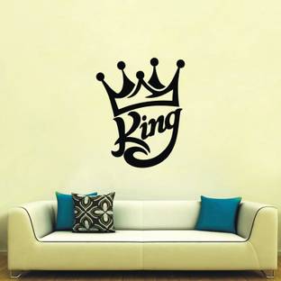 UNIQUE DECALS 30 cm king logo wall sticker (pvc vinyl covering area 40cm X 58cm ) Self Adhesive Sticker