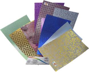 MAJESTIC BASKET Designer Premium Holographic Sheets For Art & Craft, Scrapbooking, Assignments, Paper Decorations, Card Making Etc. [Pack of 10]