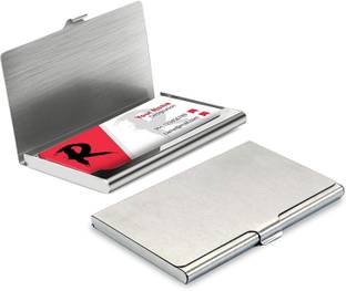 Ankit Pocket Steel ATM Visiting Credit Card Business Card Case Holder - Silver 6 Card Holder