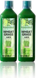 Naturewell Wheat Grass Juice 500 ml.Natural Juice for Building Immunity.Effective for Detoxification. High Chlorophyll.Fresh Sprouted Premium Wheatgrass | No Added Artificial Flavours I Gluten Free I (PACK OF 2) Natural