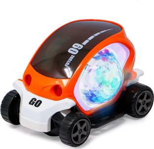 SALEOFF 360 Degree Rotating Stunt Car Bump and Go Toy with 4D Lights & Sounds Musical Car Battery Operated Toy for Kids