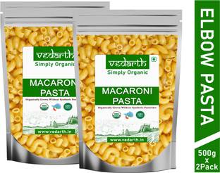 Vedarth Twin Pack of Organic Macaroni Elbow Pasta 500g Each Macaroni Pasta