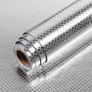Fing 60 cm Kitchen Wall Stickers Self-Adhesive Resistant Removable Heat Oil Proof Waterproof Kitchen Applique Aluminium Foil Sticker For Walls Cabinets Drawers And Shelves Sticker Removable Sticker