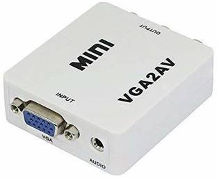 TERABYTE VGA to AV/RCA Video Converter with 3.5mm Audio Aux Cable Media Streaming Device