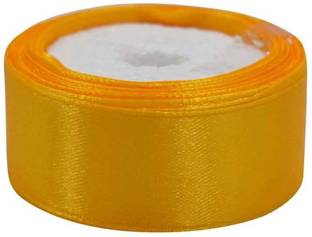 World Wide Villa YELLOW SATIN RIBBON ROLL 18MTR LENGTH