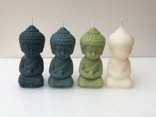 yellow petal Buddha candle with Lavender Aroma 144gm (Gift Pack-set of 4) Candle