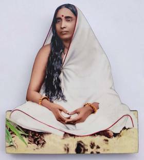 Vils Sri Sarada Devi/Sri Sri Maa/Holy Mother Divine Blessing Wood & Plastic Statue/Photo Frame with Backstand (Size: 5 inch X 6 inch)- Multicolor Religious Frame