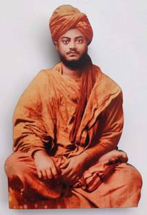 Vils Swami Vivekananda/Narendra/Swamy Ji Divine Holy Blessing Wood & Plastic Statue/Photo Frame with Backstand (Size- 4 inch X 6 inch)- Multicolor Religious Frame