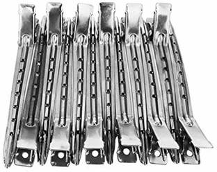 Stylazo Salon Hair Styling Steel Silver Section Clips For Women - Pack of 12 Hair Clip