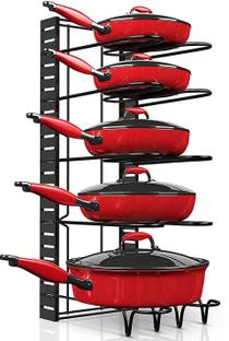 Axmon Utensil Kitchen Rack Iron [ HEAVY DUTY ] Pan Pot Organizer [ SOLID AND STURDY ]