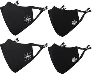 MASQ 4 Layer Protective, 100% Cotton Cloth Face Mask Combo for Couple with Ear Loops His-Her_Combo_04 Reusable, Washable Cloth Mask